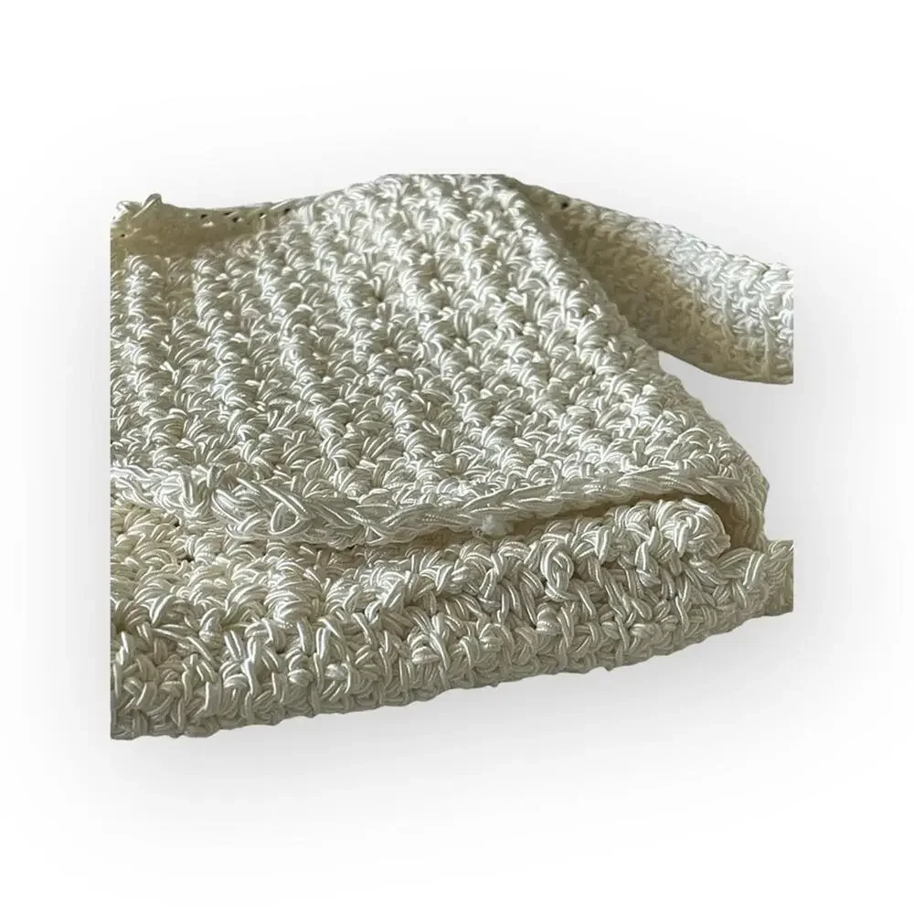 new Suzanne Original ✽ Hand Crochet Crossbody Messenger Mini Bag ✽ Pearl White ✽
